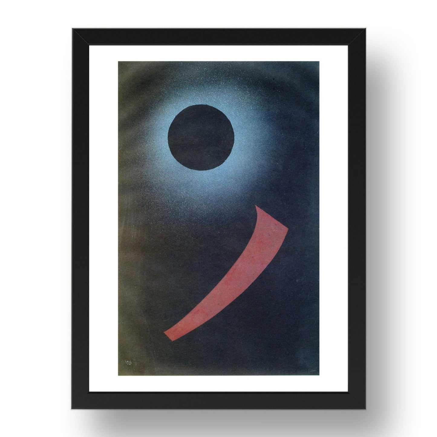 Untitled (also known as Grey and Black) 1940 by Wassily Kandinsky, 17x13" Frame