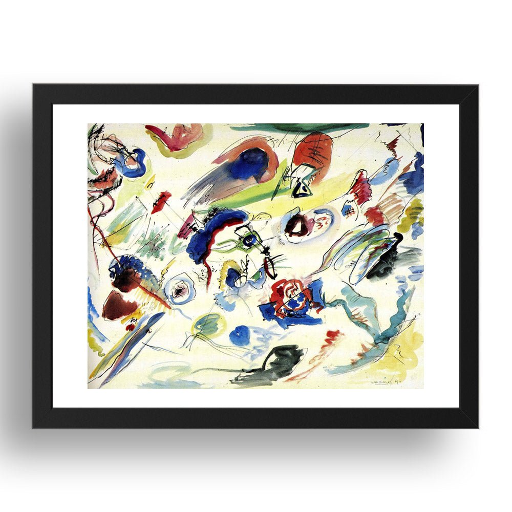 untitled first abstract watercolor 1910 by Wassily Kandinsky, 17x13" Frame
