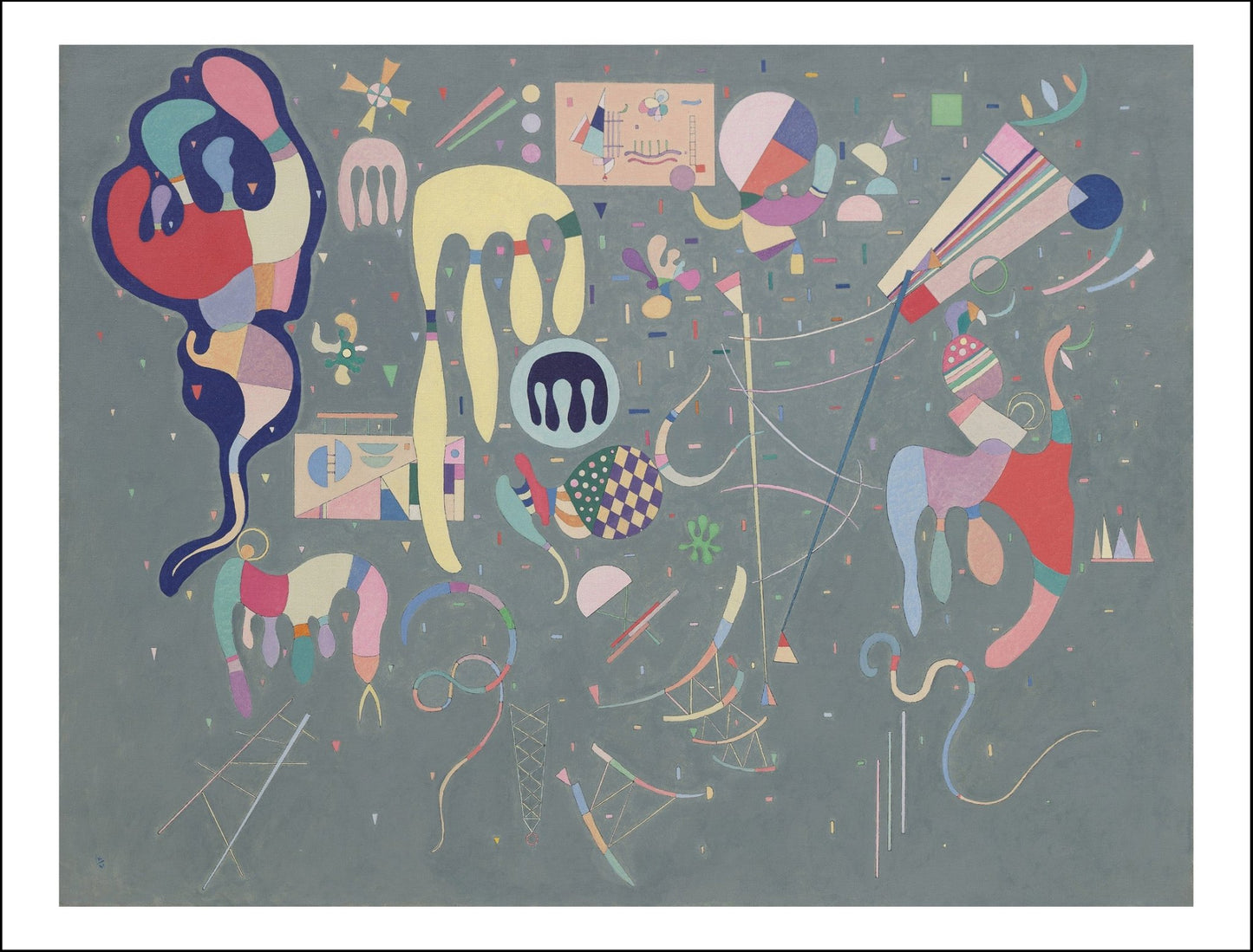 VARIOUS ACTIONS by Wassily Kandinsky, 23x16"( A2 size ) Poster Print