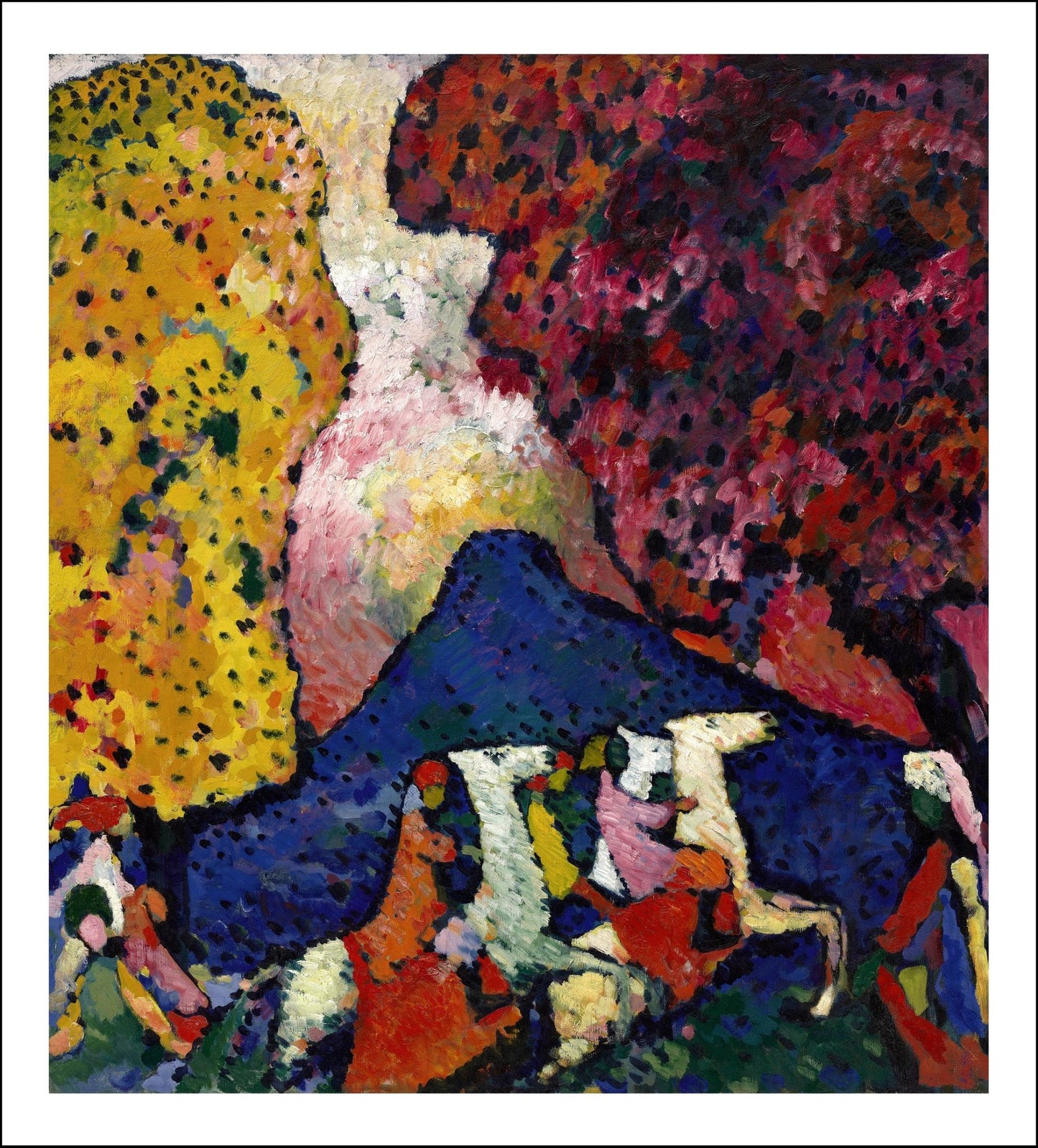 VASILY KANDINSKY - BLUE MOUNTAIN by Wassily Kandinsky, 23x16"( A2 size ) Poster Print