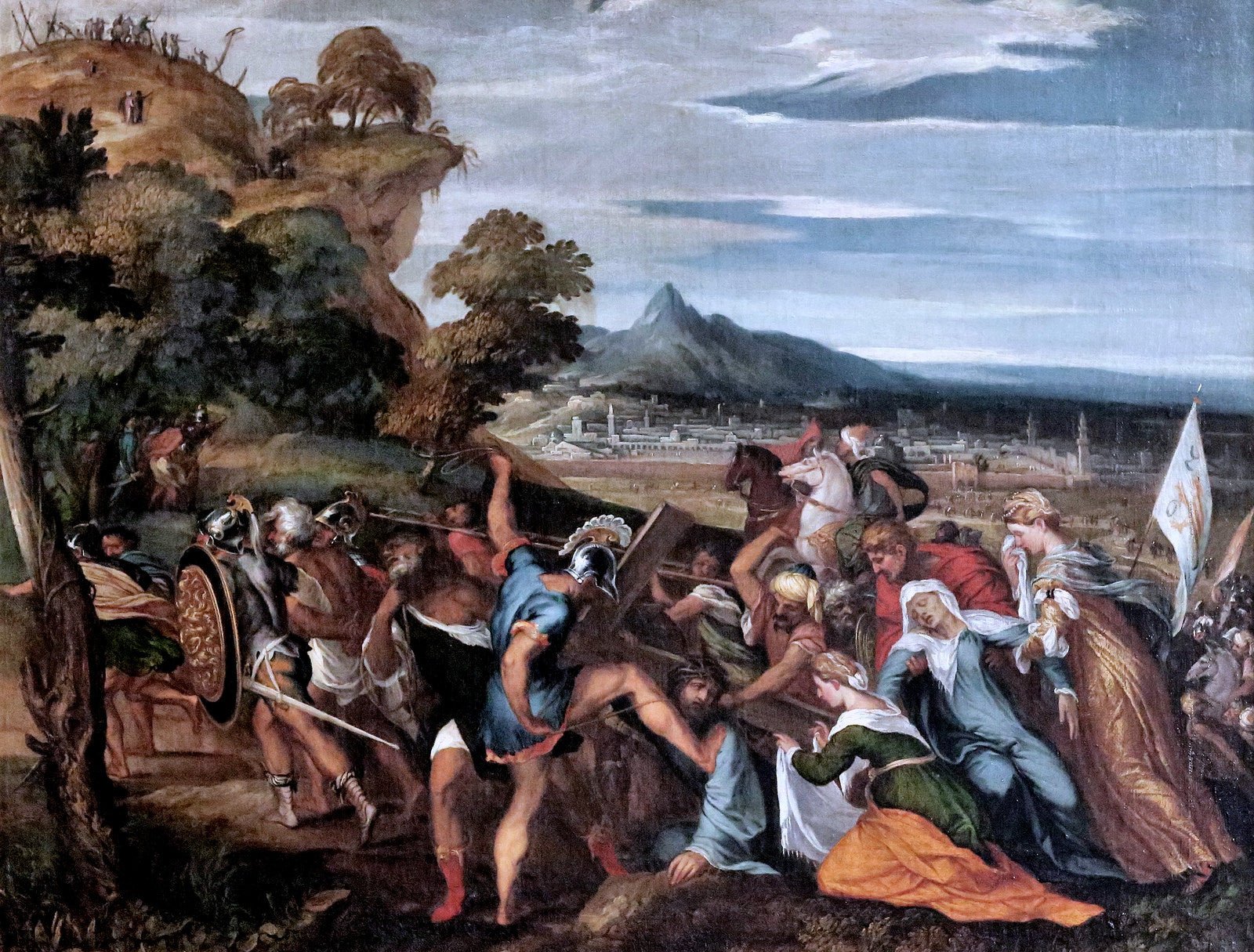 Venice. Road to Calvary, vintage artwork by Lambert Sustris, A3 (16x12") Poster Print