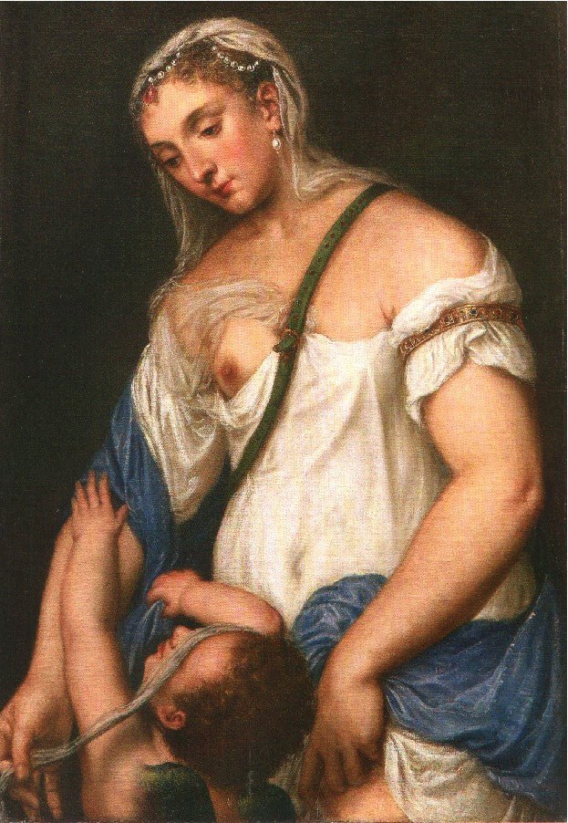 Venus and Amour, vintage artwork by Lambert Sustris, A3 (16x12") Poster Print