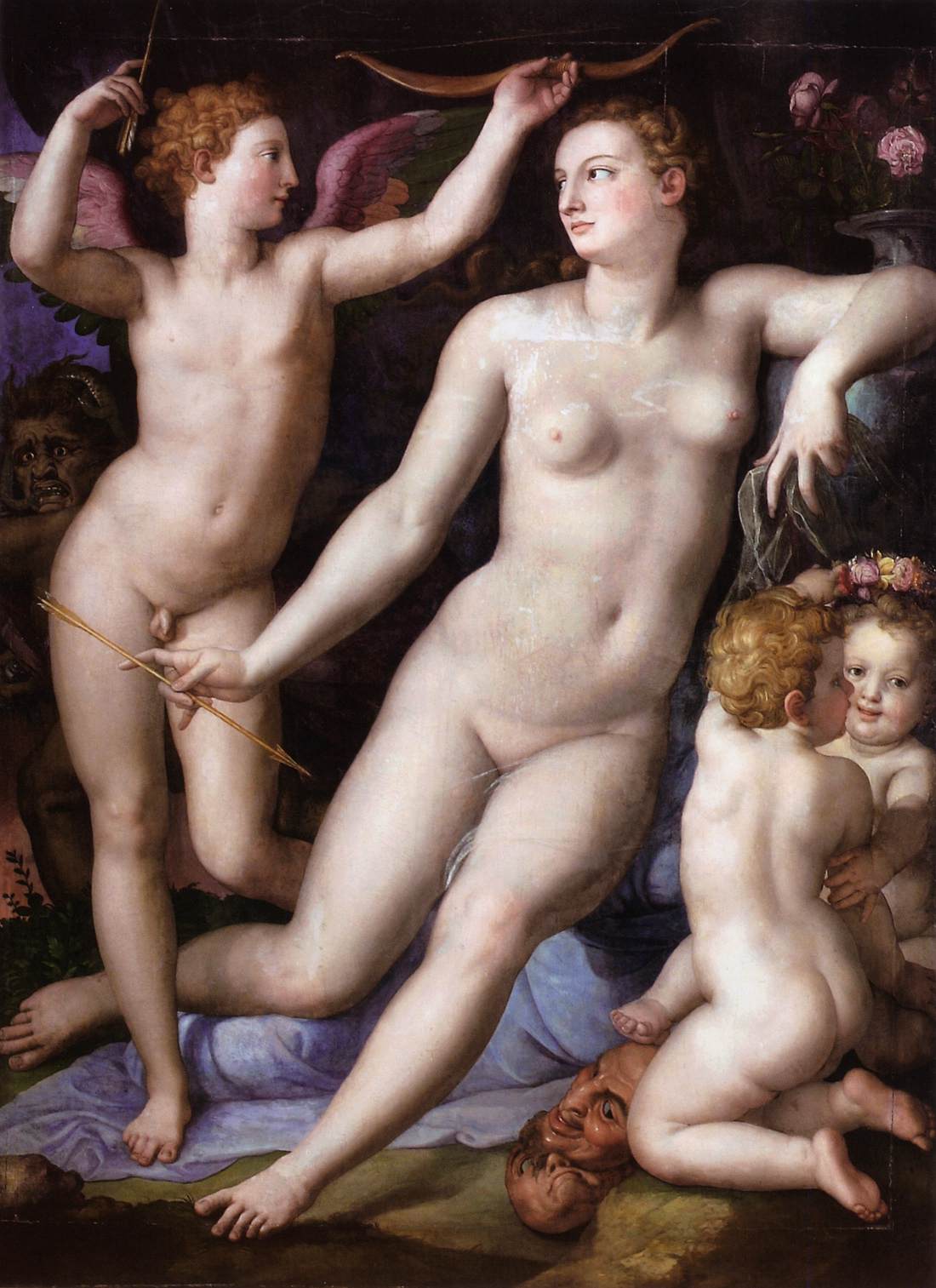Venus, Cupid and Envy, vintage artwork by Agnolo Bronzino, A3 (16x12") Poster Print