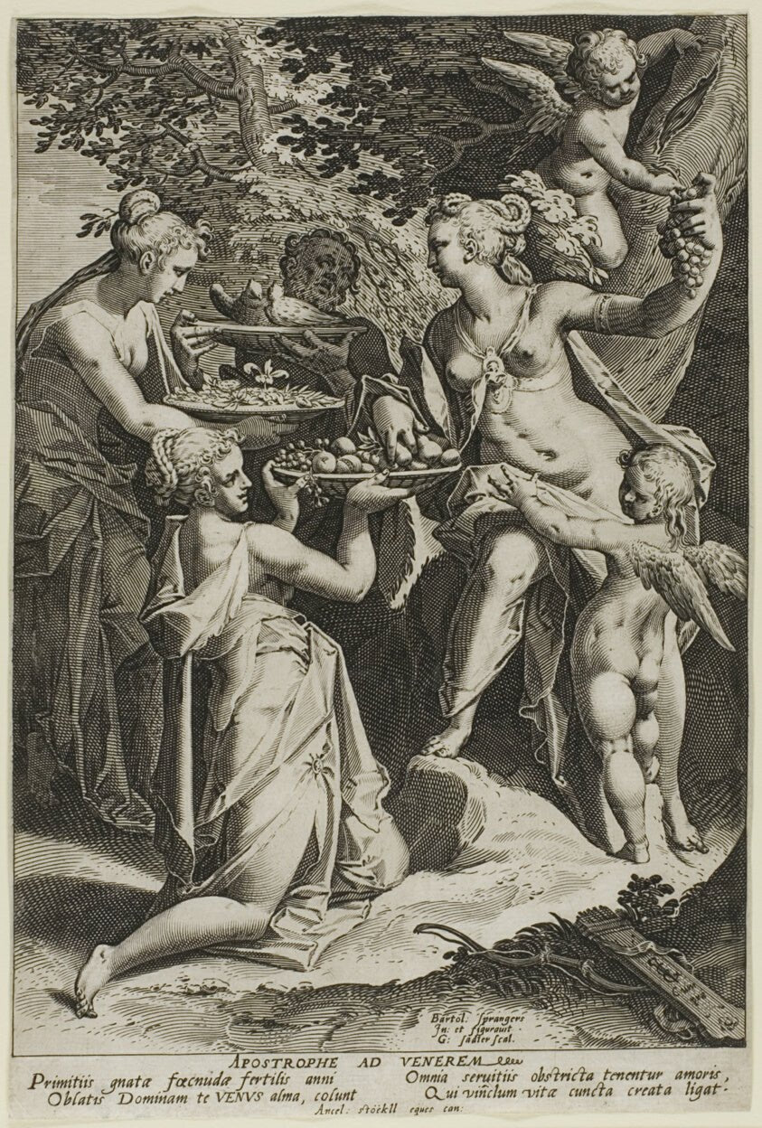 Venus Receiving Gifts by Aegidius Sadeler (Flemish, 1570-1629), 23x16"( A2 size) Poster Print
