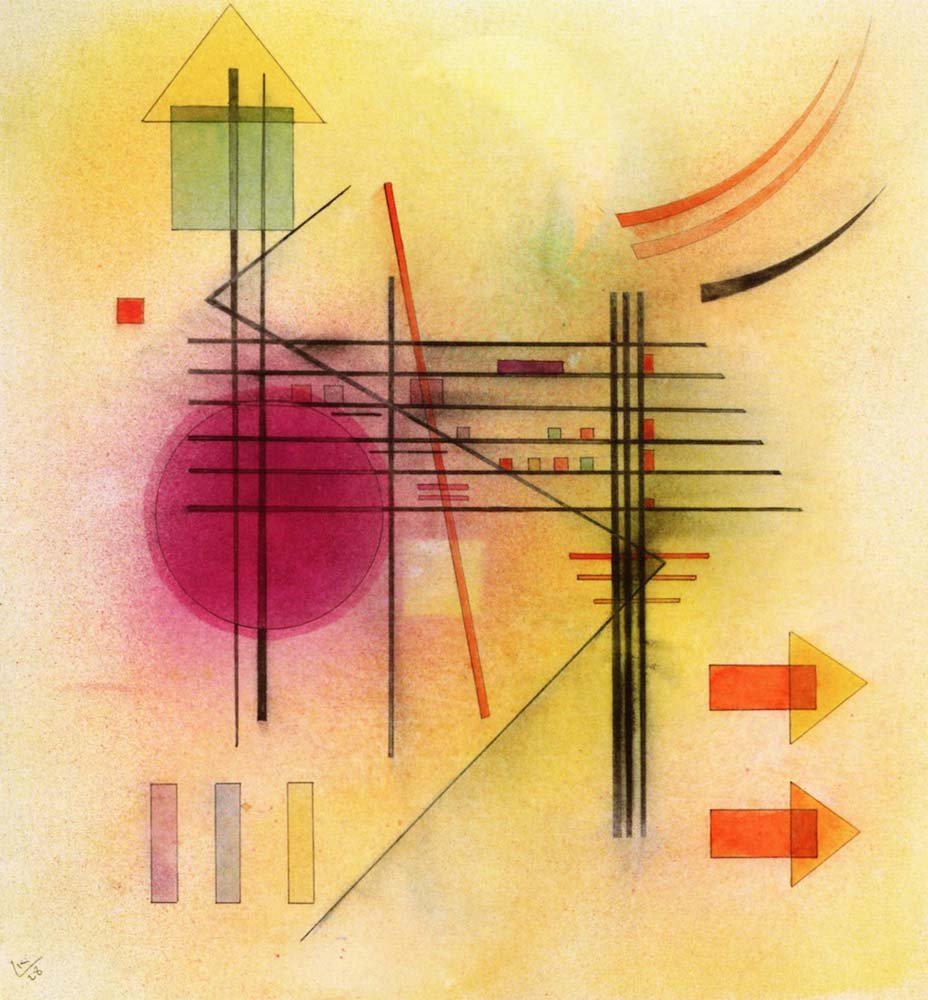 Vibrant - Wassily Kandinsky -1928 by Wassily Kandinsky, 23x16"( A2 size ) Poster Print