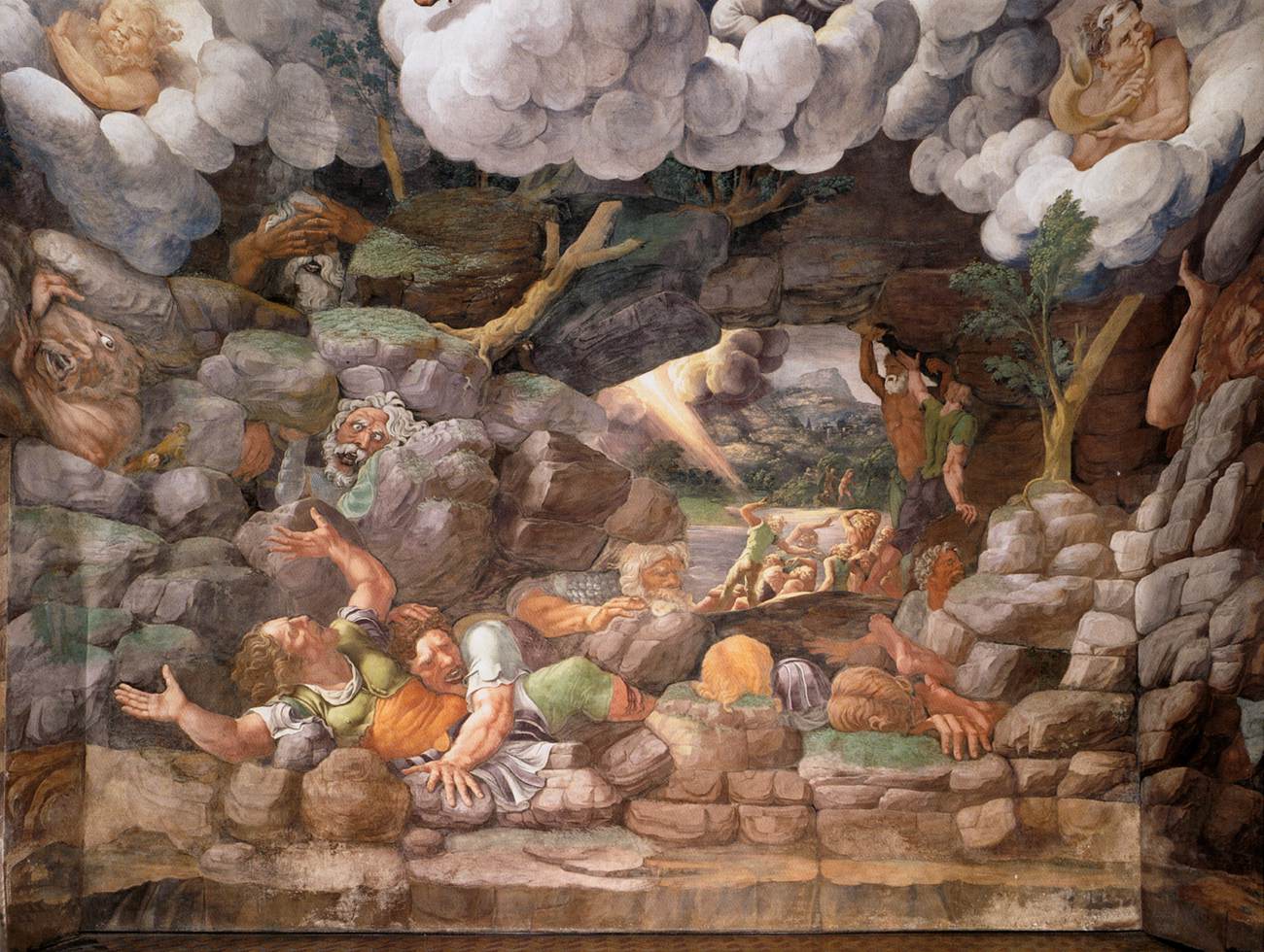 View of the Sala dei Giganti, vintage artwork by Giulio Romano, A3 (16x12") Poster Print