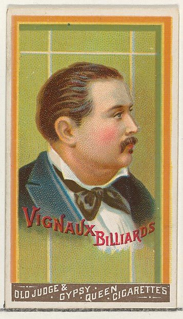 :Vignaux Billiards from the Goodwin Champion series for Old Judge and Gypsy Queen Cigarettes 1888, vintage artwork, 16x12"(A3) Poster Print