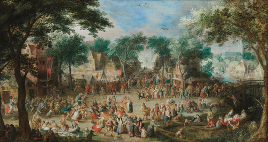 Village Kermesse, vintage artwork by David Vinckboons, 12x8" (A4) Poster