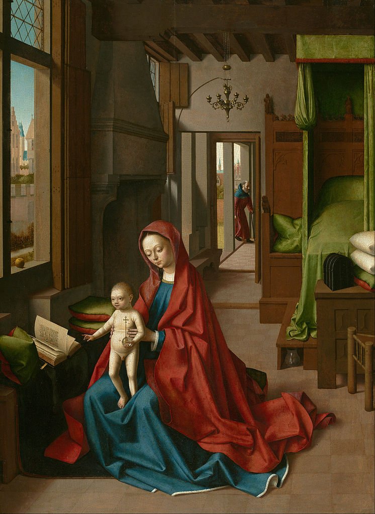 Virgin and Child in a Domestic Interior, vintage artwork by Petrus Christus, A3 (16x12") Poster Print