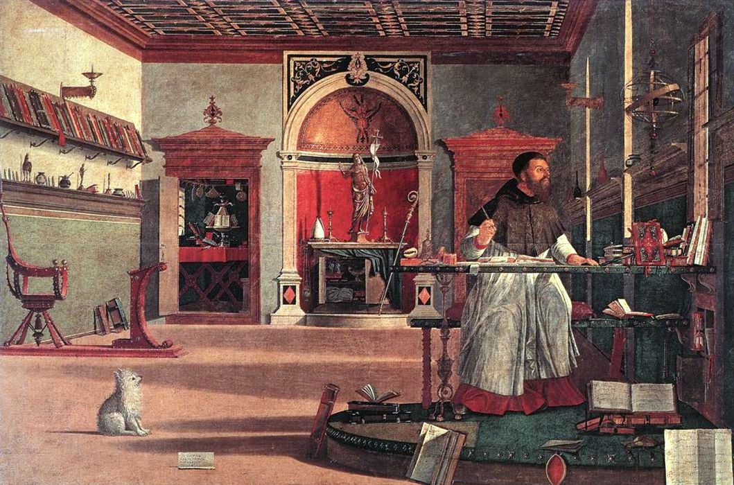 Vision of St. Augustine by Vittore Carpaccio, vintage art, modern poster print
