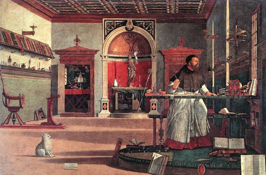 Vision of St. Augustine by Vittore Carpaccio, vintage art, modern poster print