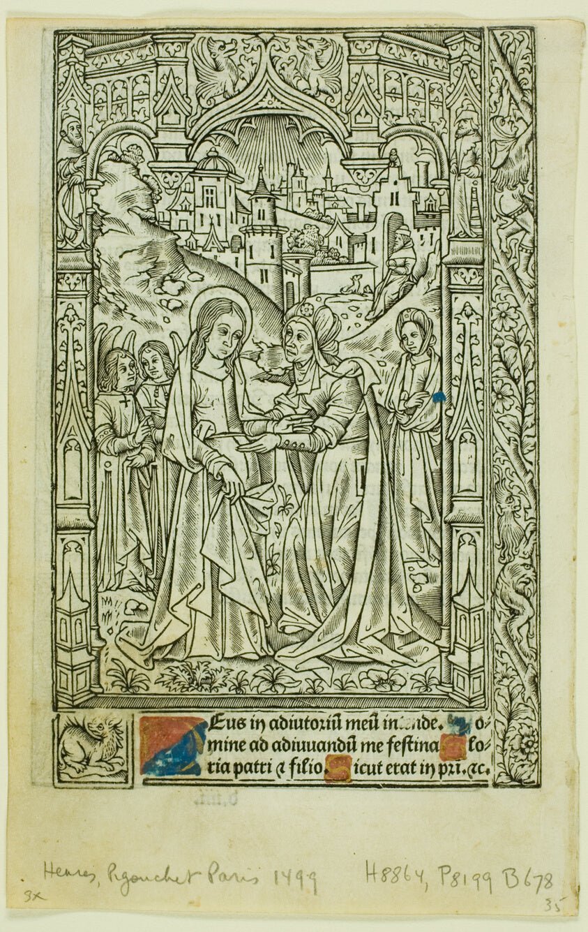 Visitation, from Book of Hours by Philippe Pigouchet (French, active 1488-1518),23x16"( A2 size ) Poster Print