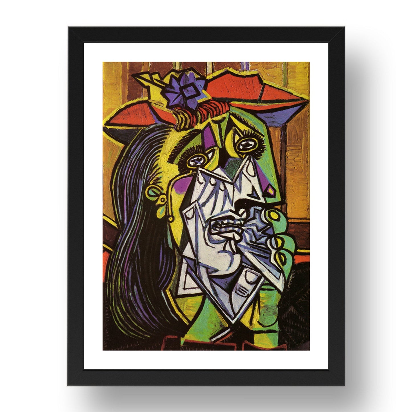 Weeping Woman by Pablo Picasso, A3 Size Reproduction Poster Print in 17x13" Black Frame