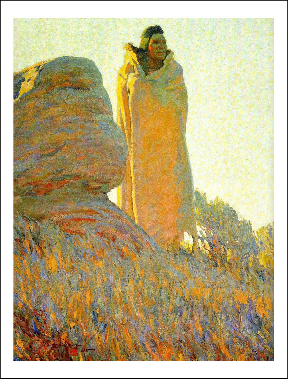 Classic Vintage Landscape by Maynard Dixon, Classic American Western Art, 16x12" (A3) Poster Print