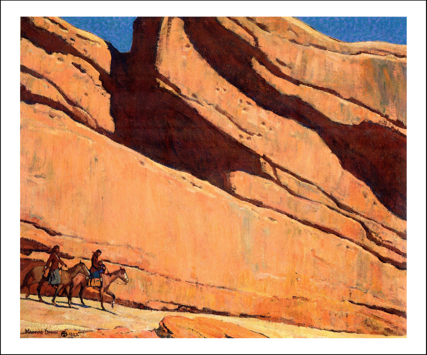 Classic Vintage Landscape by Maynard Dixon, Classic American Western Art, 16x12" (A3) Poster Print