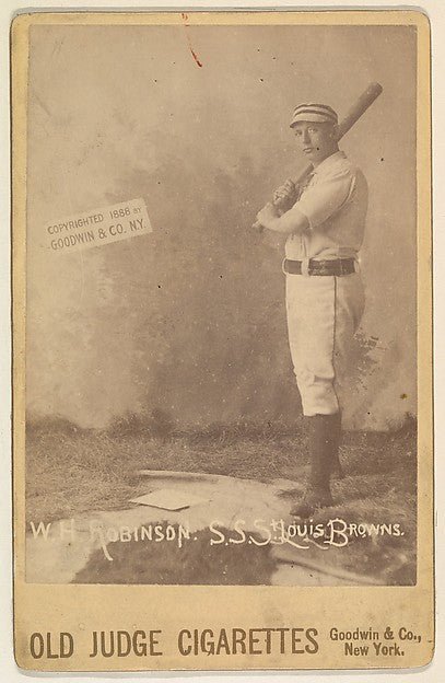 :W.H. Robinson Shortstop St. Louis Browns from the series Old Judge Cigarettes 1888, vintage artwork, 16x12"(A3) Poster Print