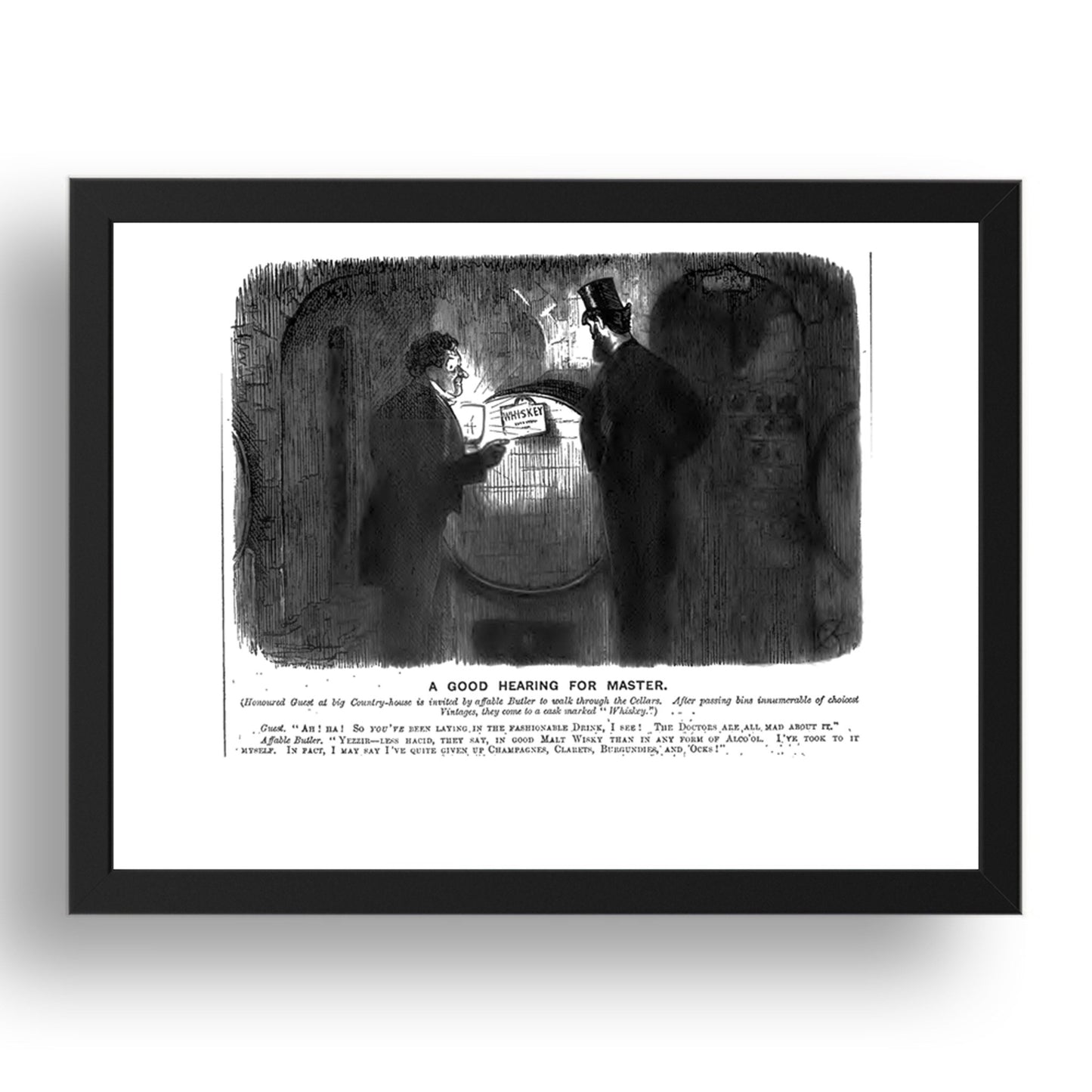 whiskey, vintage historic poster in 17x13"(A3) Frame