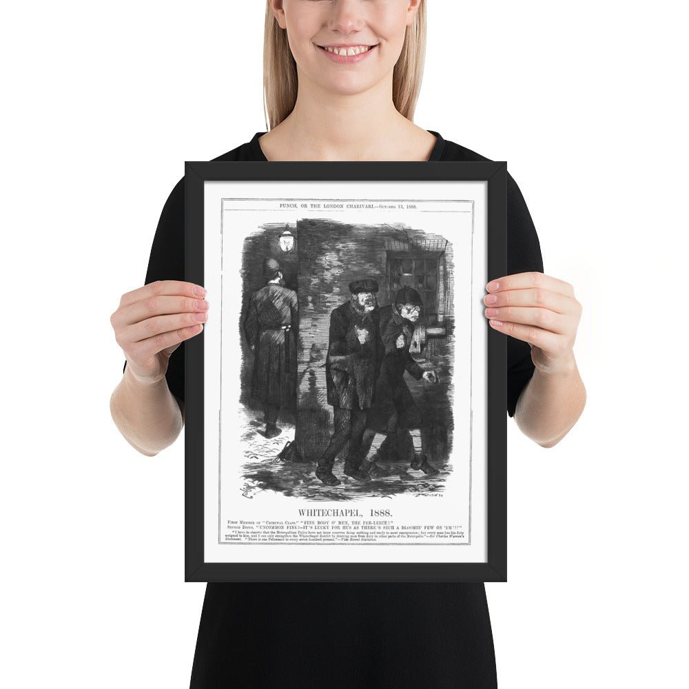 Whitechapel 1888 (Police Criminals London Jack the Ripper) historic vintage Victorian print, Framed Reproduction