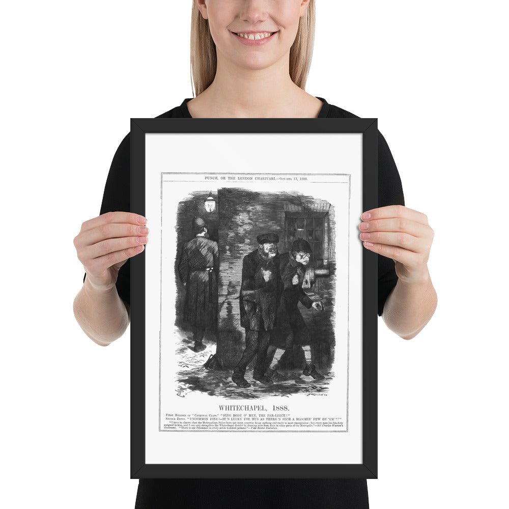 Whitechapel 1888 (Police Criminals London Jack the Ripper) historic vintage Victorian print, Framed Reproduction