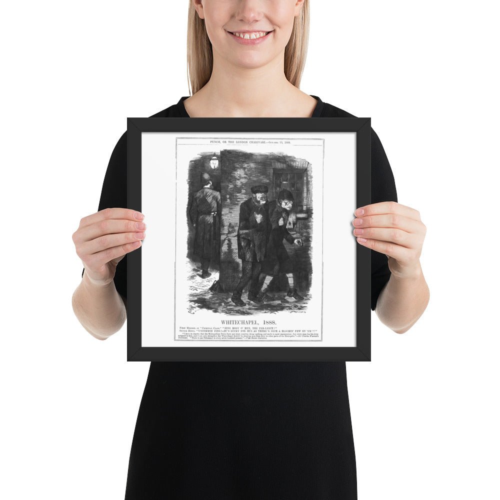 Whitechapel 1888 (Police Criminals London Jack the Ripper) historic vintage Victorian print, Framed Reproduction