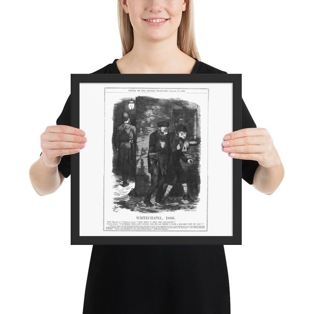 Whitechapel 1888 (Police Criminals London Jack the Ripper) historic vintage Victorian print, Framed Reproduction
