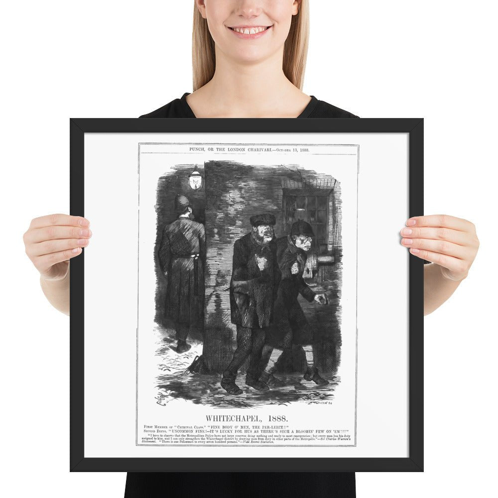 Whitechapel 1888 (Police Criminals London Jack the Ripper) historic vintage Victorian print, Framed Reproduction