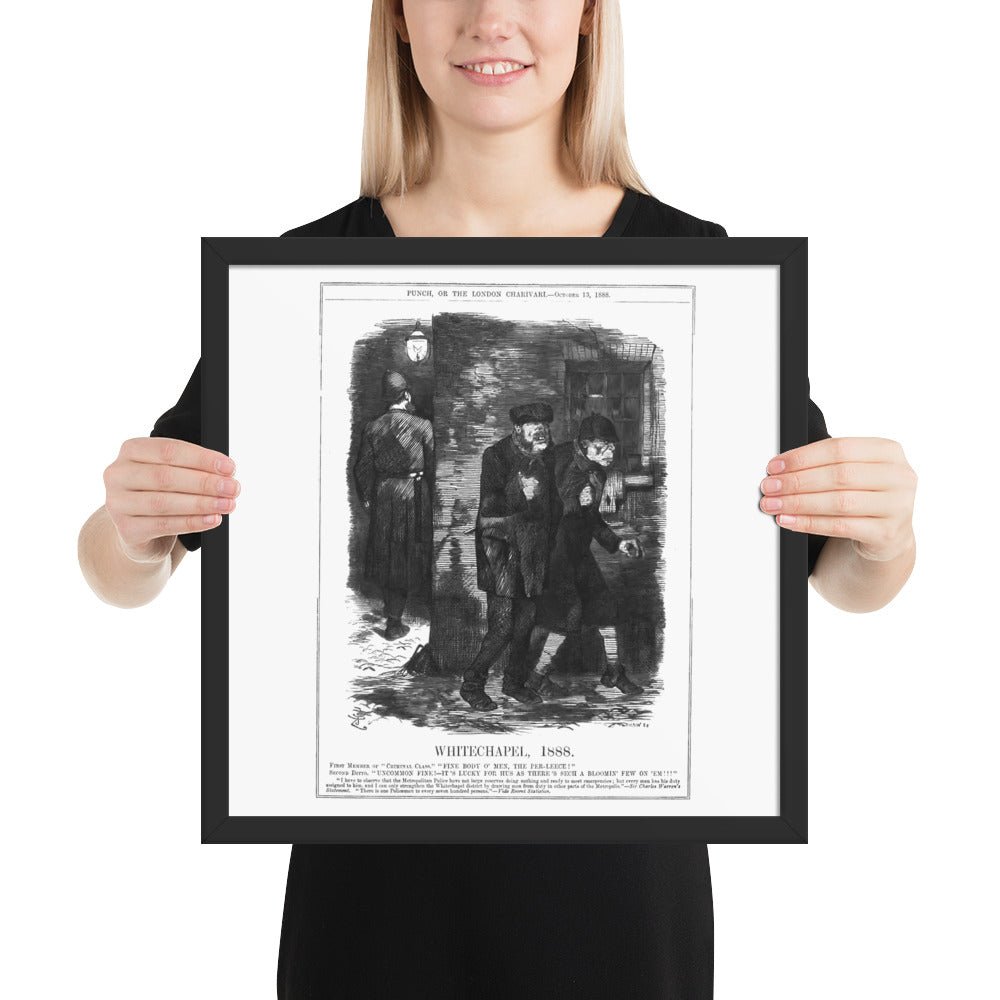 Whitechapel 1888 (Police Criminals London Jack the Ripper) historic vintage Victorian print, Framed Reproduction