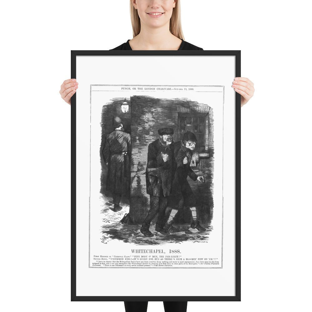 Whitechapel 1888 (Police Criminals London Jack the Ripper) historic vintage Victorian print, Framed Reproduction