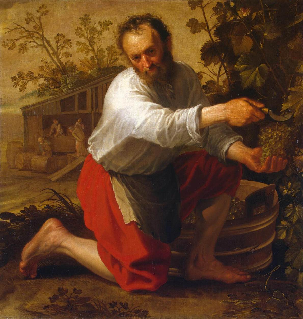 Wine Grower, vintage artwork by Jacob Gerritsz. Cuyp, 12x8" (A4) Poster