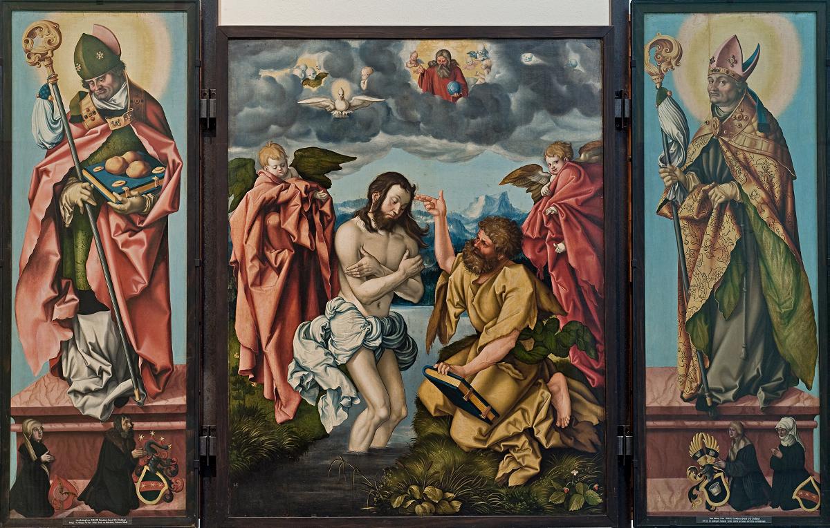 Winged Altarpiece of St John the Baptist, vintage artwork by Hans Baldung, A3 (16x12") Poster Print