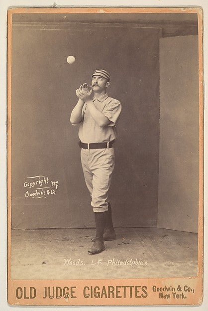 :Woods Left Field Philadelphia from the series Old Judge Cigarettes 1887, vintage artwork, 16x12"(A3) Poster Print