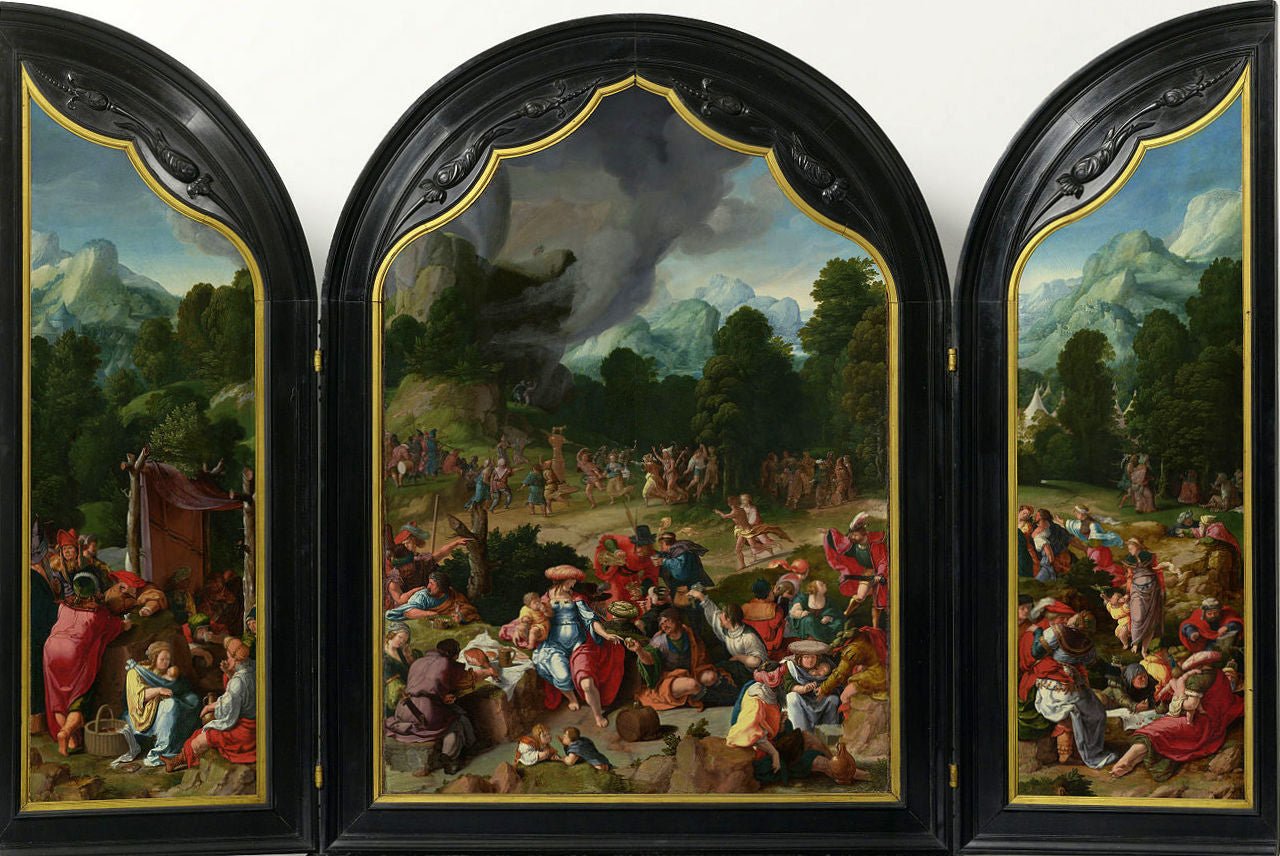 Worship of the Golden Calf, vintage artwork by Lucas van Leyden, A3 (16x12") Poster Print