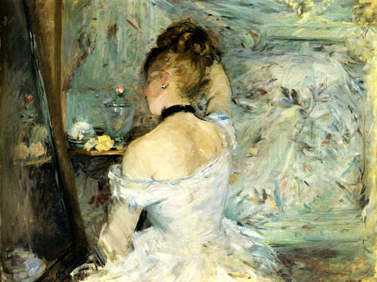 Young woman with her toilet by Berthe Morisot, 1880, vintage art, modern poster print