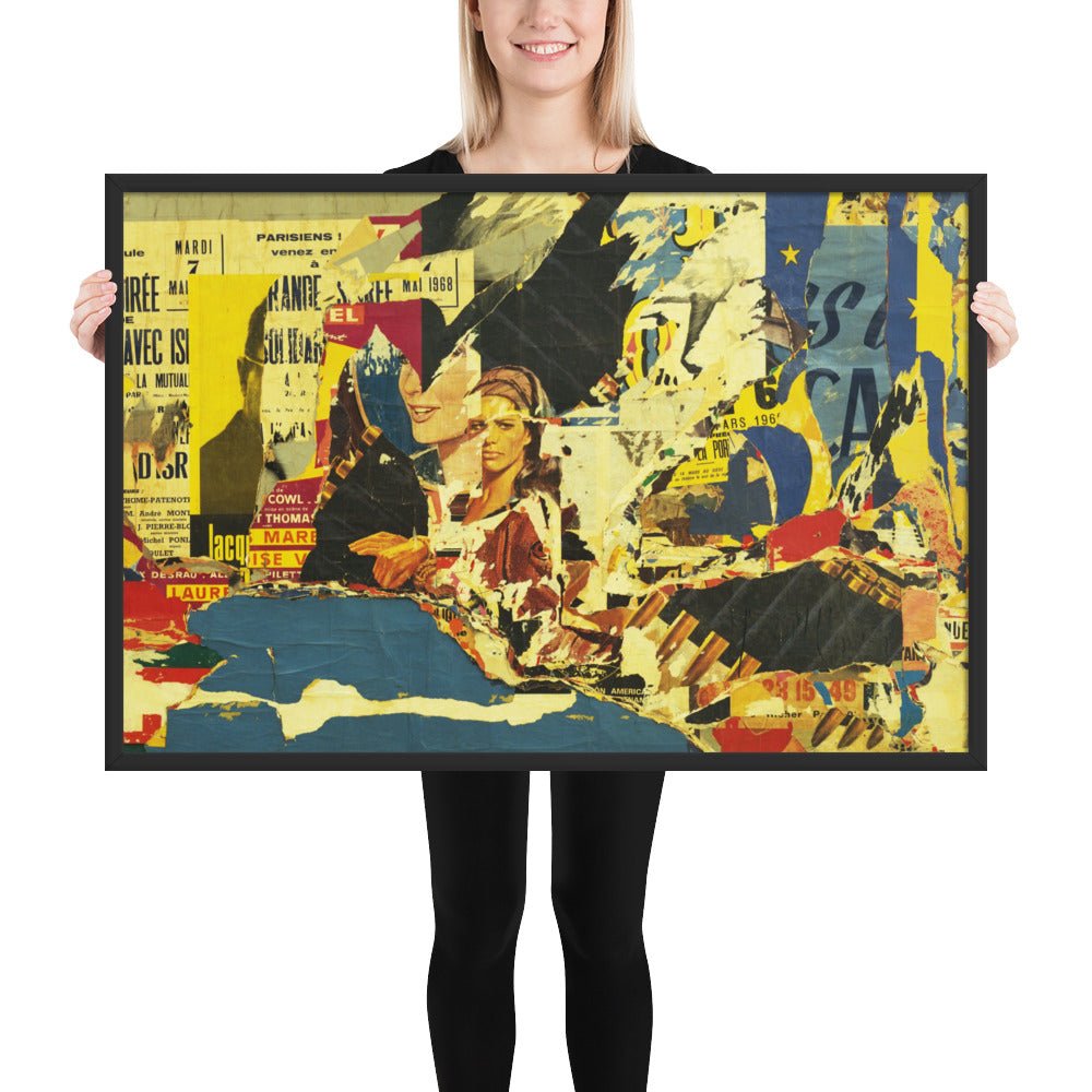 122 rue du temple by Jacques de la Villeglé, Framed poster