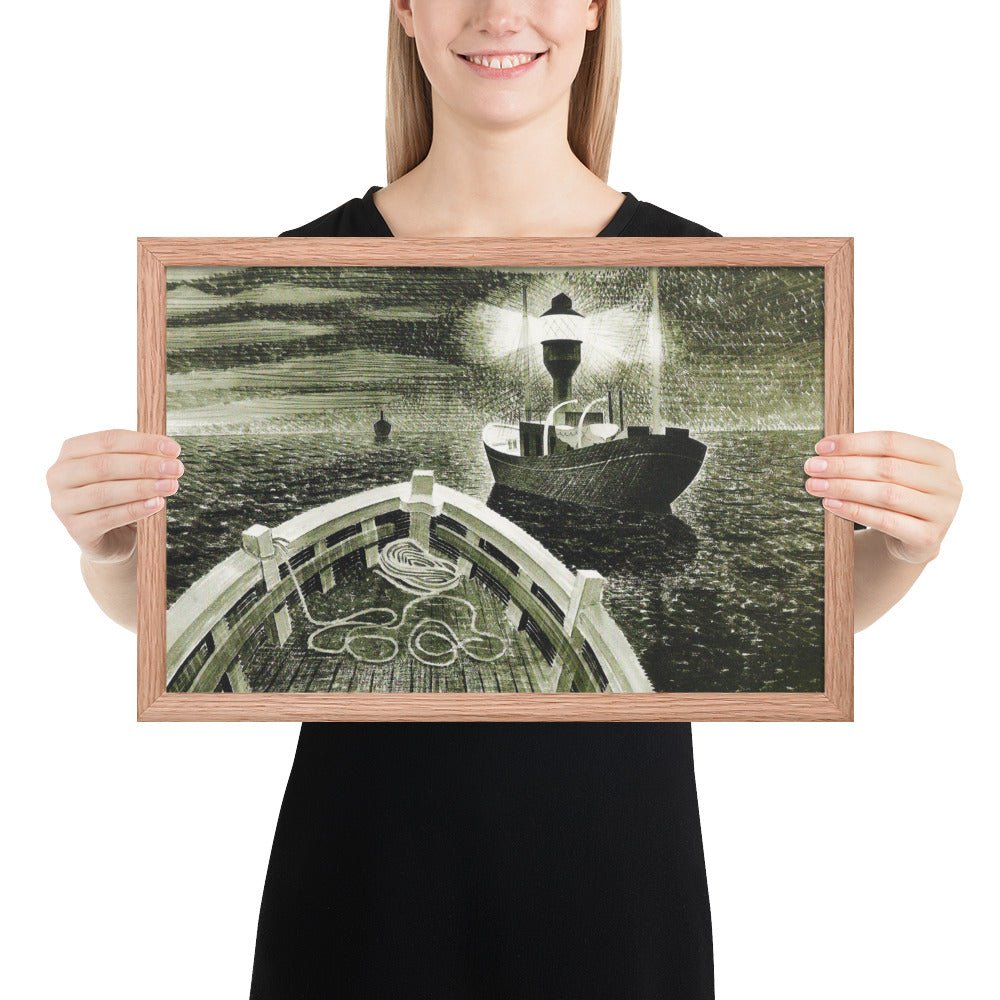 1940 Duty Boat by Eric Ravilious, Framed poster