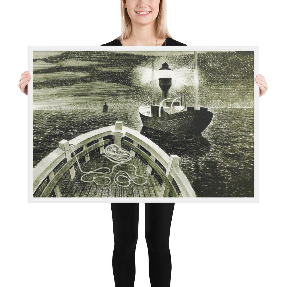 1940 Duty Boat by Eric Ravilious, Framed poster