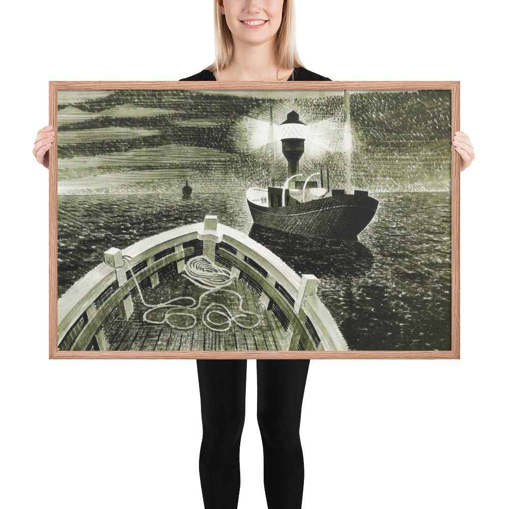 1940 Duty Boat by Eric Ravilious, Framed poster