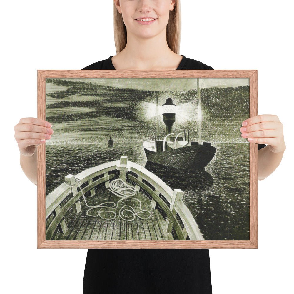 1940 Duty Boat by Eric Ravilious, Framed poster
