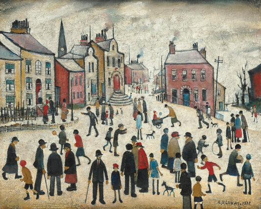 Town Square, People Standing About by L S Lowry