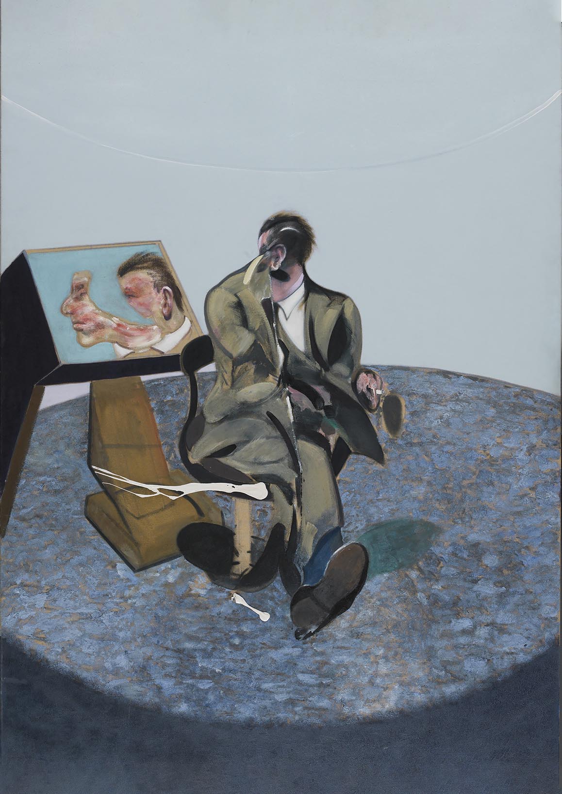 Portrait of George Dyer in a Mirror by Francis Bacon, vintage art, modern poster print