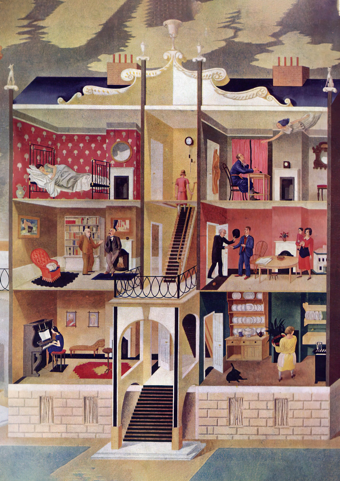 The Boarding House by Eric Ravilious , Wall Art poster print