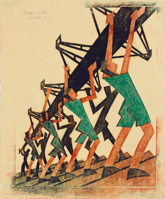Sybil Andrews - Bringing in the Boat (Rowers),  modernist poster print