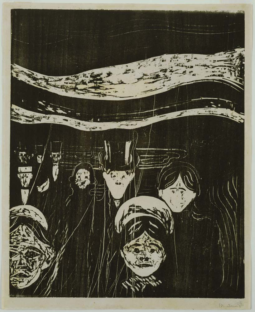Edvard Munch - Angst, modernist poster print A2 poster print