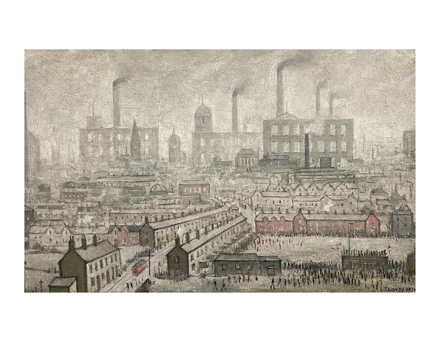 Industrial Landscape with Football Soccer Match 1934, landscape/cityscape by L S Lowry