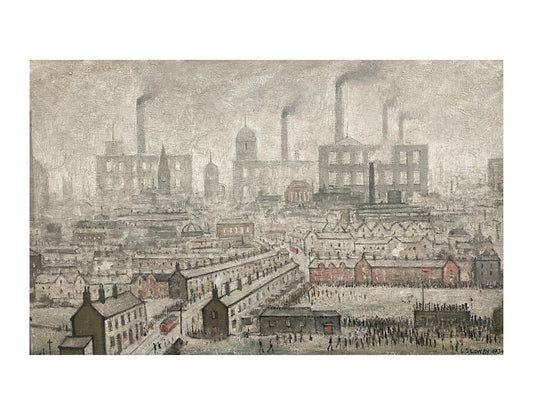Industrial Landscape with Football Soccer Match 1934, landscape/cityscape by L S Lowry