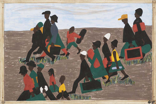 Jacob Lawrence - The migration gained in momentum, modernist poster print A2 poster print