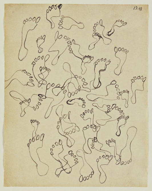 Jean Dubuffet - Footprints in the Sand, El Golea A2 poster print