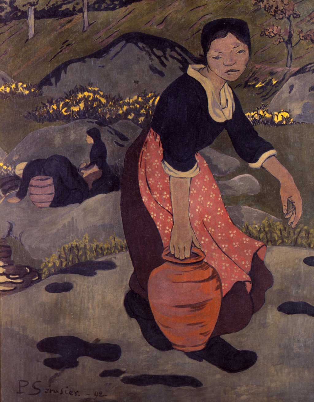 Jeune bretonne a la cruche, (young Britanny woman with pitcher) vintage artwork by Paul Serusier, Poster Print