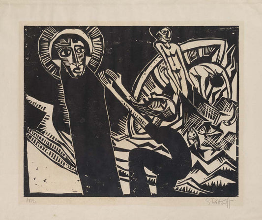 Karl Schmidt-Rottluff - The Miraculous Draught of Fishes, modernist poster print A2 poster print