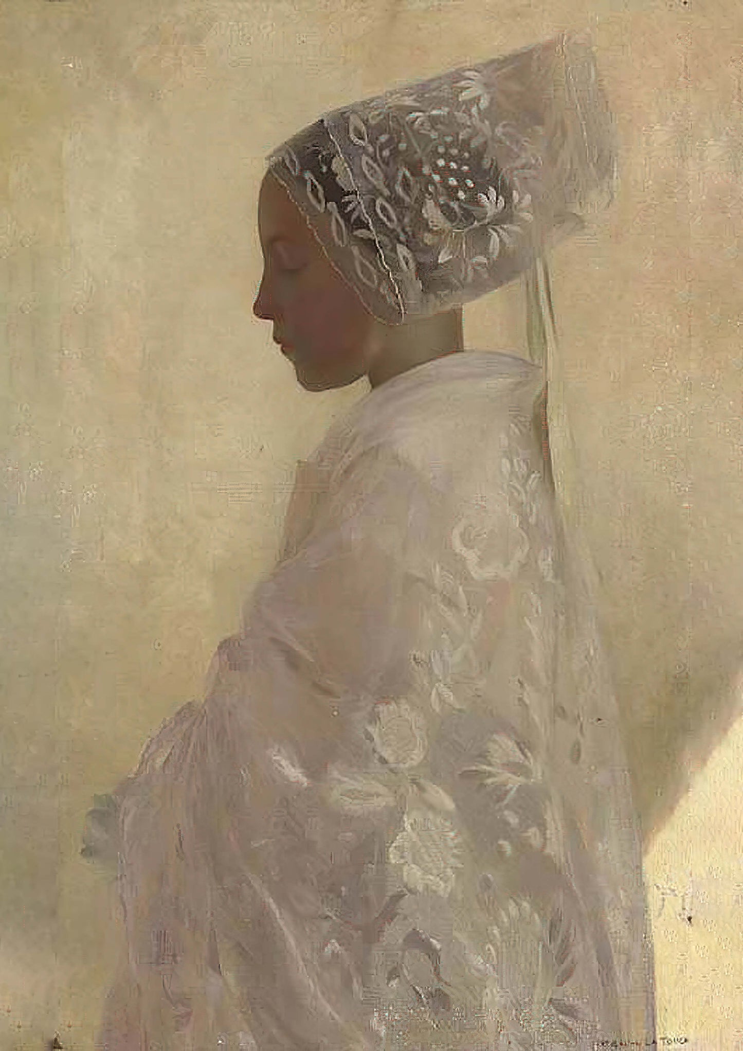 Maiden in Contemplation by Gaston La Touche, Poster Print Wall Art